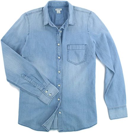 J. Crew Women's Chambray Shirt in Multiple Sizes at Amazon Women’s Clothing store