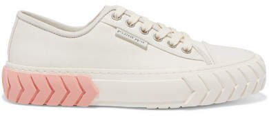 both - Tyres Leather-trimmed Coated-canvas Sneakers - White