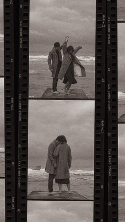 film strip of a couple