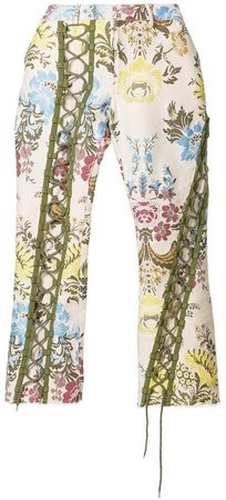 Marques'almeida lace up floral trousers