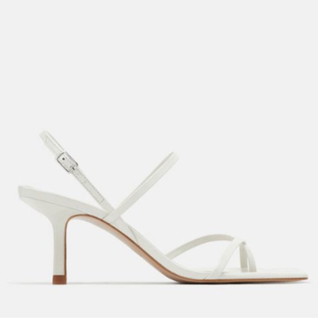white sandal strap heel