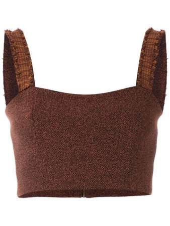 Framed Match Cropped Top 33933 Brown | Farfetch