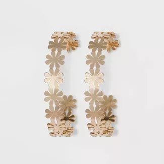 Shiny Gold Daisy Hoop Earrings - Wild Fable™ Gold : Target