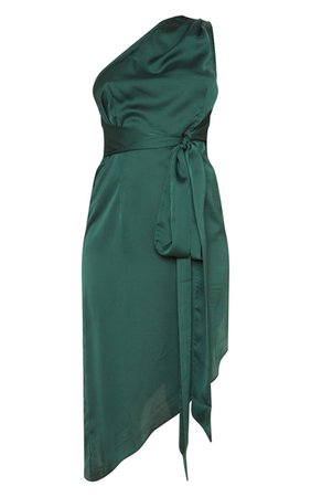 Emerald Green Asymmetric Hem Mi | Dresses | PrettyLittleThing USA