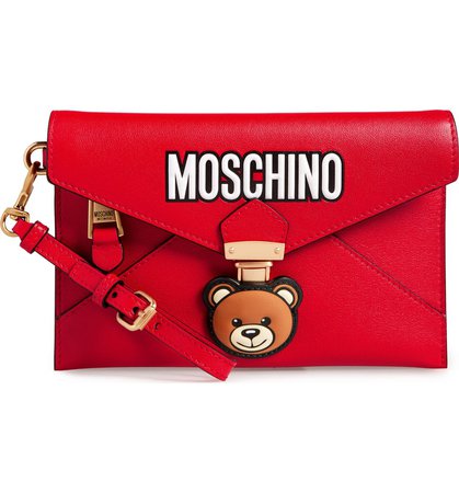 Moschino Bear Faux Leather Wristlet | Nordstrom