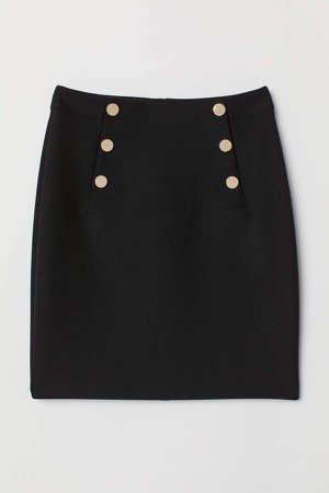 Knee-length Skirt - Black