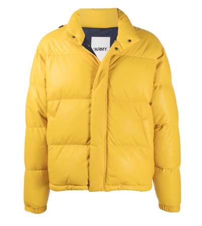 yellow puffer Army jacket