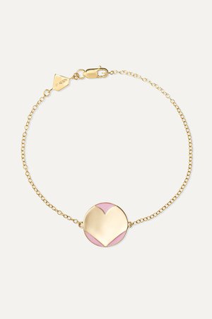Gold Amour 14-karat gold and enamel bracelet | Alison Lou | NET-A-PORTER