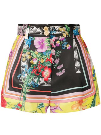 Versace Floral Greca Print Shorts Ss20 | Farfetch.com