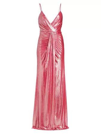 Shop Ramy Brook Kade Metallic Draped Gown | Saks Fifth Avenue