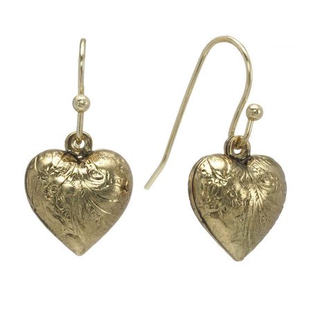golden heart shaped earrings