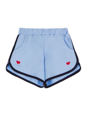 Blue shorts with red heart