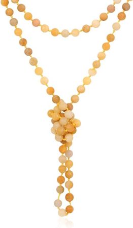 Amazon.com: Bead Strand Versatile 60" Long Wrap Necklace - Handmade Knotted Multi Layer Sparkly Crystal, Semi Precious Natural Stone, Lava, Glass Faux Pearl (Natural Stone Bead - Yellow Jade): Clothing, Shoes & Jewelry