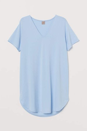 H&M+ Short-sleeved Tunic - Blue