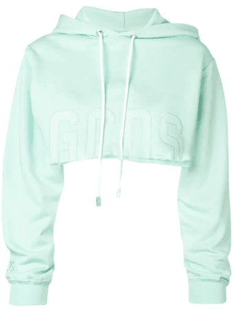 Gcds Cropped Hooded Sweatshirt - Green