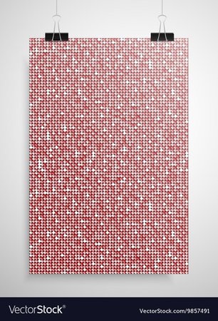 Red sequin poster on wall eps 10 Royalty Free Vector Image