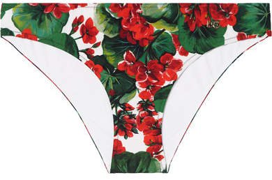Portofino Floral-print Bikini Briefs - Red