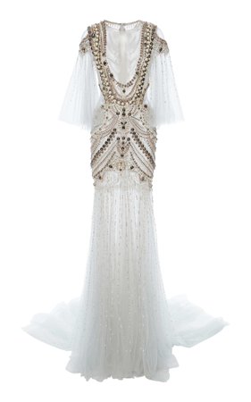 Pearl Necklace Tulle Gown by Marchesa | Moda Operandi