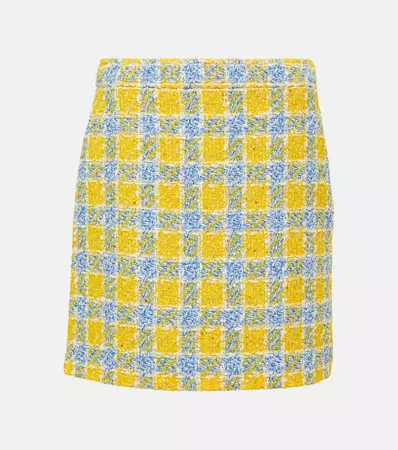 Checked Lame Tweed Miniskirt in Multicoloured - Gucci | Mytheresa