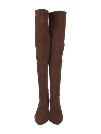 Stuart Weitzman Suede Boots - Brown Boots, Shoes - WSU195131 | The RealReal