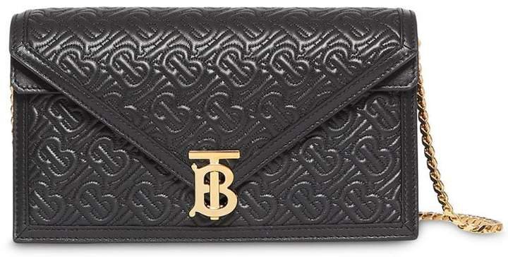 Small Quilted Monogram TB Envelope Clutch
