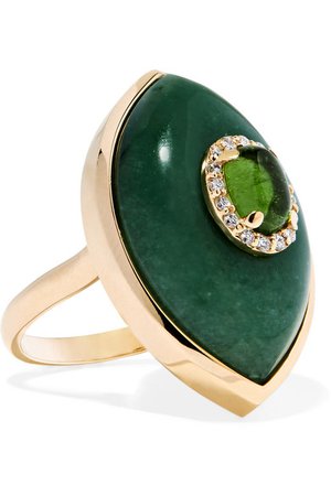 Marlo Laz | Iris 14-karat gold multi-stone ring | NET-A-PORTER.COM