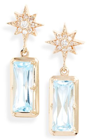 Anzie Starburst Blue Topaz Drop Earrings | Nordstrom