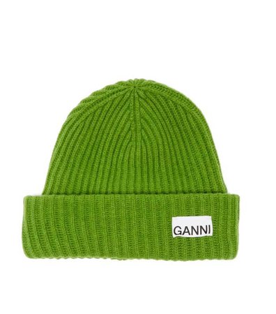 green Ganni beanie