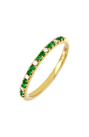 Bony Levy El Mar Emerald & Diamond Stacking Ring | Nordstrom