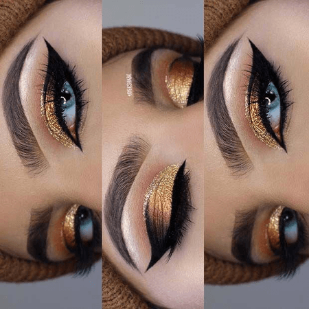 Gold Shiny Glitters makeup