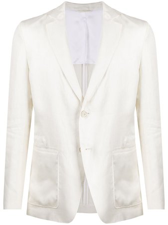 Brett Johnson Textured Front Slit Blazer Jacket SS20J12 White | Farfetch