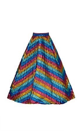 Christian Siriano Metallic Lamé Rainbow Ball Skirt Size: 2