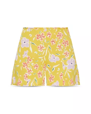 BCBGENERATION Floral-Print High-Waist Shorts | Bloomingdale's yellow