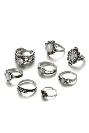 silver opal rings