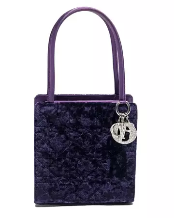 Christian Dior by John Galliano purple velvet and crystal mini bag, c. 1998 For Sale at 1stDibs | purple dior bag, purple crystal bag, lady dior velvet bag