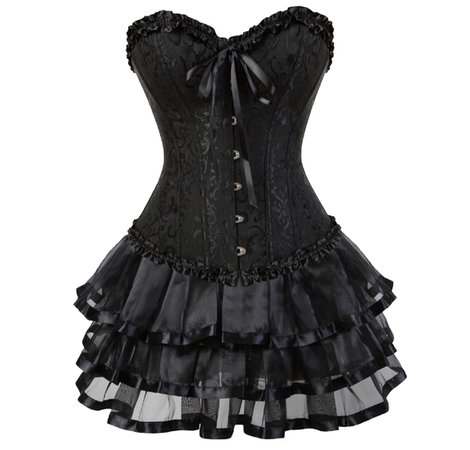 black gothic corset dress