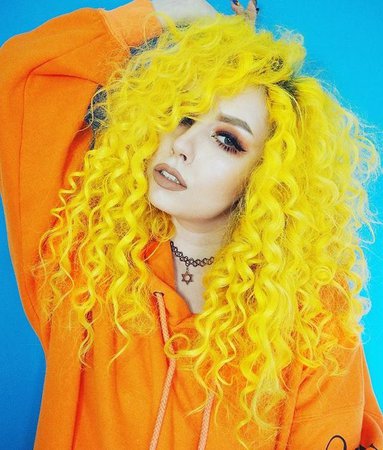 Bright Yellow Hair (Curly)