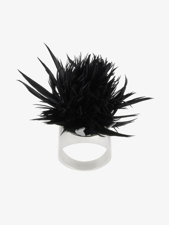 Thistle ring with feathers
