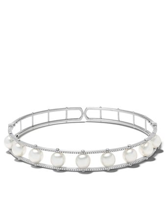 Shop Yoko London 18kt white gold Novus south sea pearl and diamond necklace with Express Delivery - FARFETCH