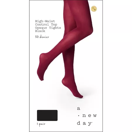 Women's 50D Opaque Tights - A New Day Red L/XL : Target