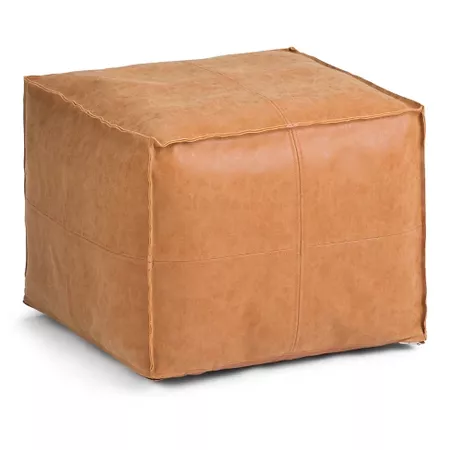 Wyndenhall Brody Square Pouf Distressed Brown : Target
