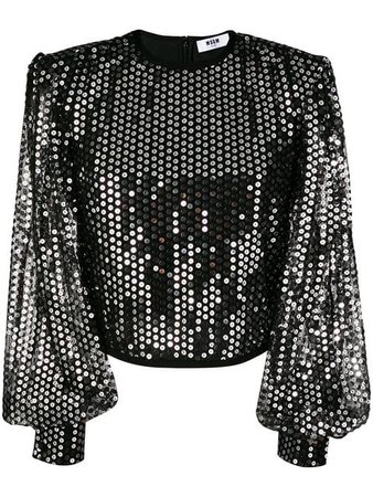 MSGM sequins top $257 - Buy Online AW18 - Quick Shipping, Price