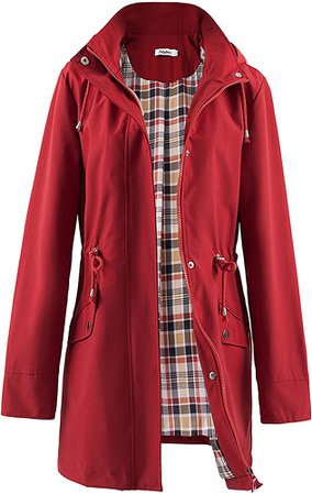 Amazon.com: Polydeer Women's Lightweight Waterproof Raincoat Breathable Windbreaker Jacket Active Outdoor Hooded Trench Coats Long Poncho (Red,M): Clothing