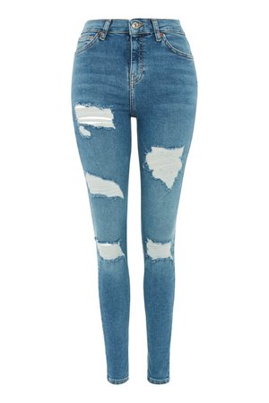 Mid Blue Super Ripped Jamie Jeans - Topshop USA