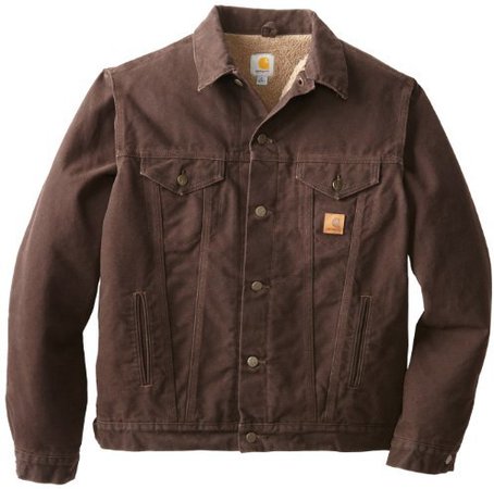 Carhartt Big Tall Sherpa Lined Sandstone Jean Jacket | Where to buy & how to wear