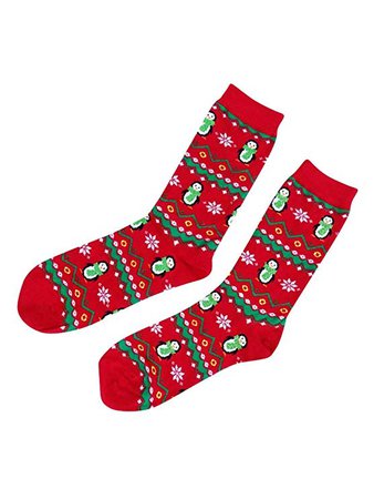 Charter Club Womens Penguine Holiday Christmas Crew Socks Red 9-11 at Amazon Women’s Clothing store
