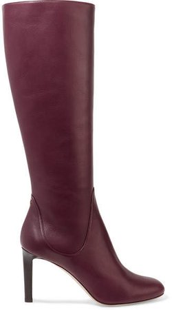 Tempe 85 Leather Knee Boots - Burgundy