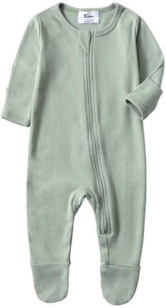 Amazon.com: O2Baby Baby Boys Girls Organic Cotton Zip Front Sleeper Pajamas, Footed Sleep 'n Play: Clothing