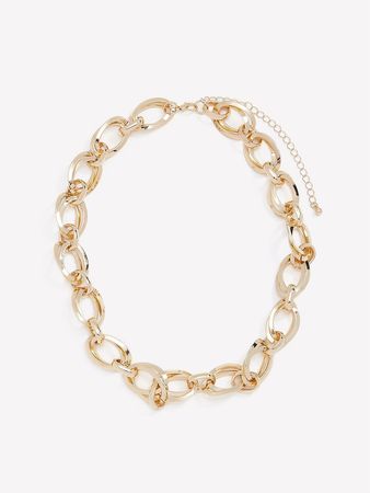 Short Chunky Golden Link Necklace | Penningtons