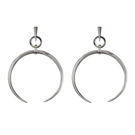 Oversized Crescent Hoops- Silver | Luv Aj